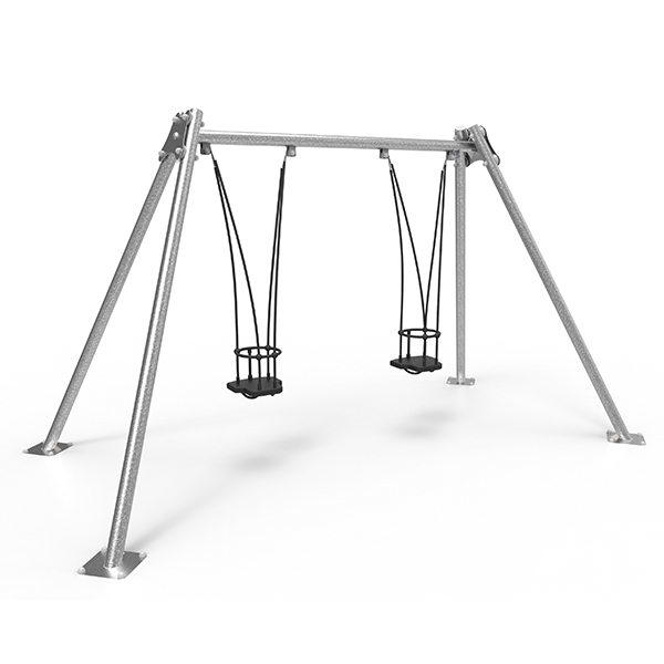 Metal Double Swing with Cradle Seats and Anti-wrap Bearings